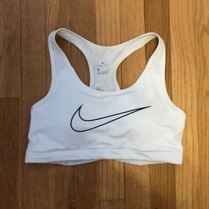 White padded Nike sports bra